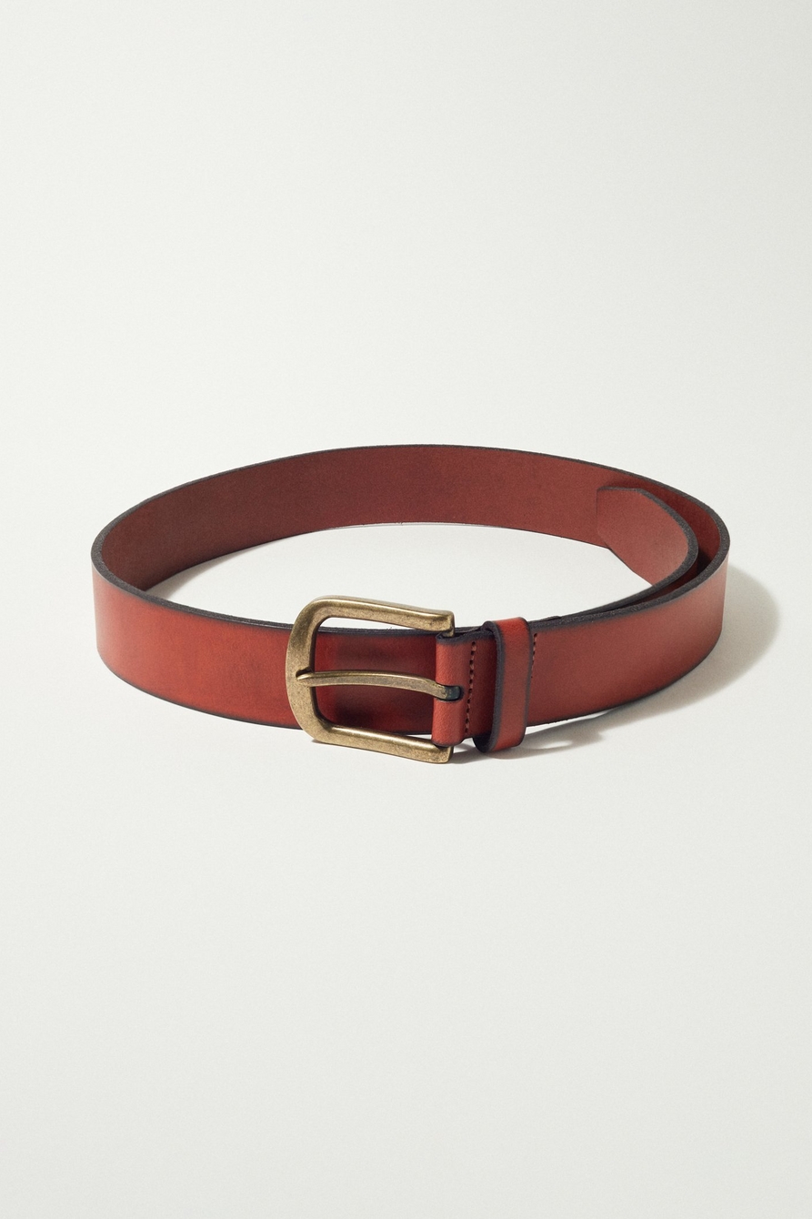 men's burnished leather belt